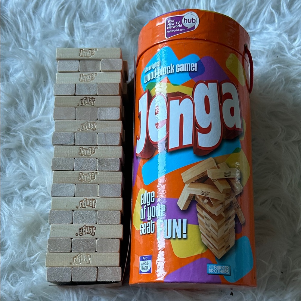 Original Jenga Wood Block Game Complete